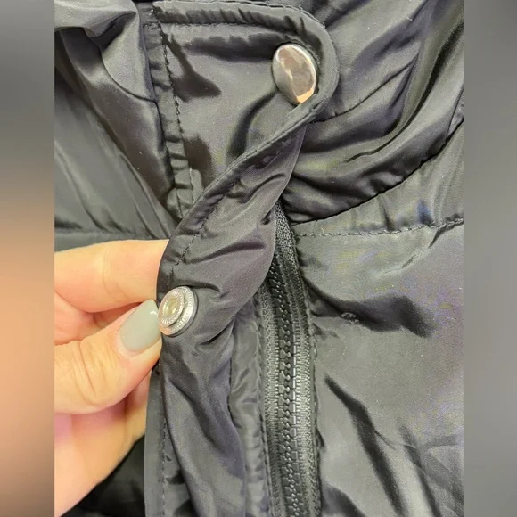 Kafuna Women's Longline Black Puffer Gilet Vest Hooded Quilted Sleeveless Medium - Picture 6 of 10